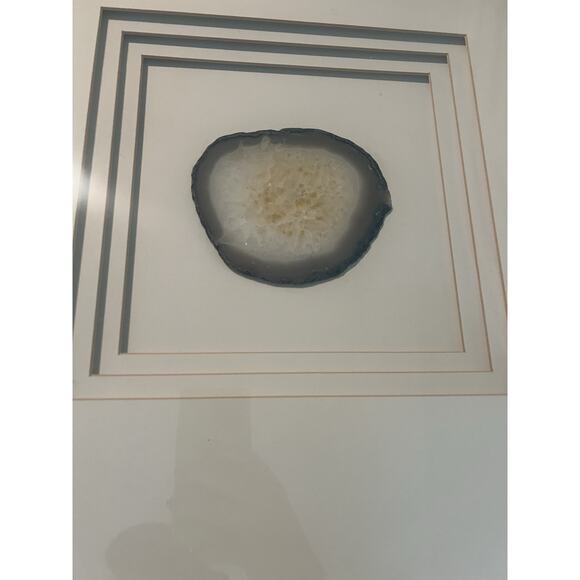 Crystal Stone Centered Wall Art Home Decor Gemstone Metal Frame Bedroom Living - Picture 3 of 9